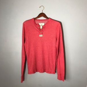 Hollister Red Thermal Henley